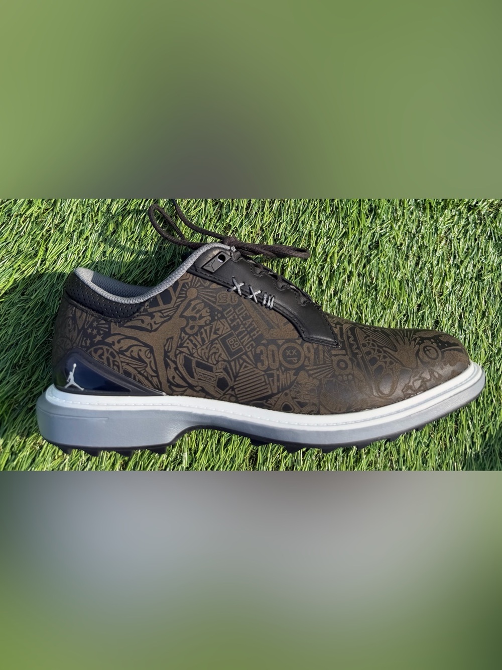 FQ6642-003 Men’s 7 Jordan ADG 5 Jordan ADG 5 'Black Laser' Leather Golf Shoes